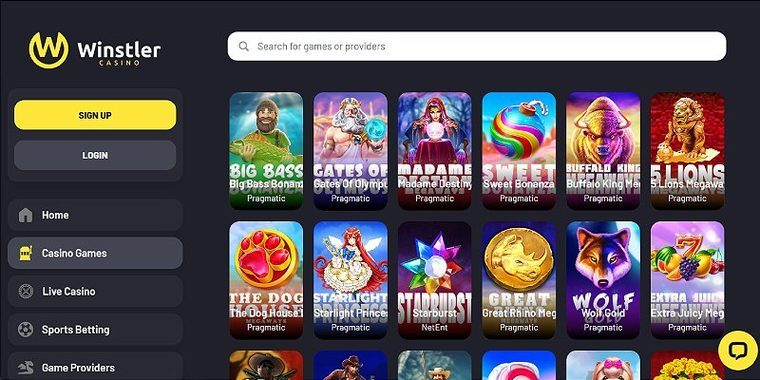 Lobby de jogos — Winstler
